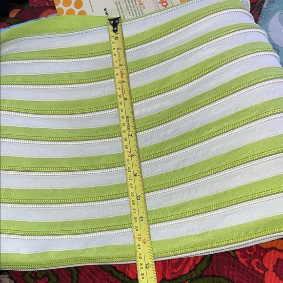 Chic Lime and White Striped Crossbody Bag - Picture 9 of 9